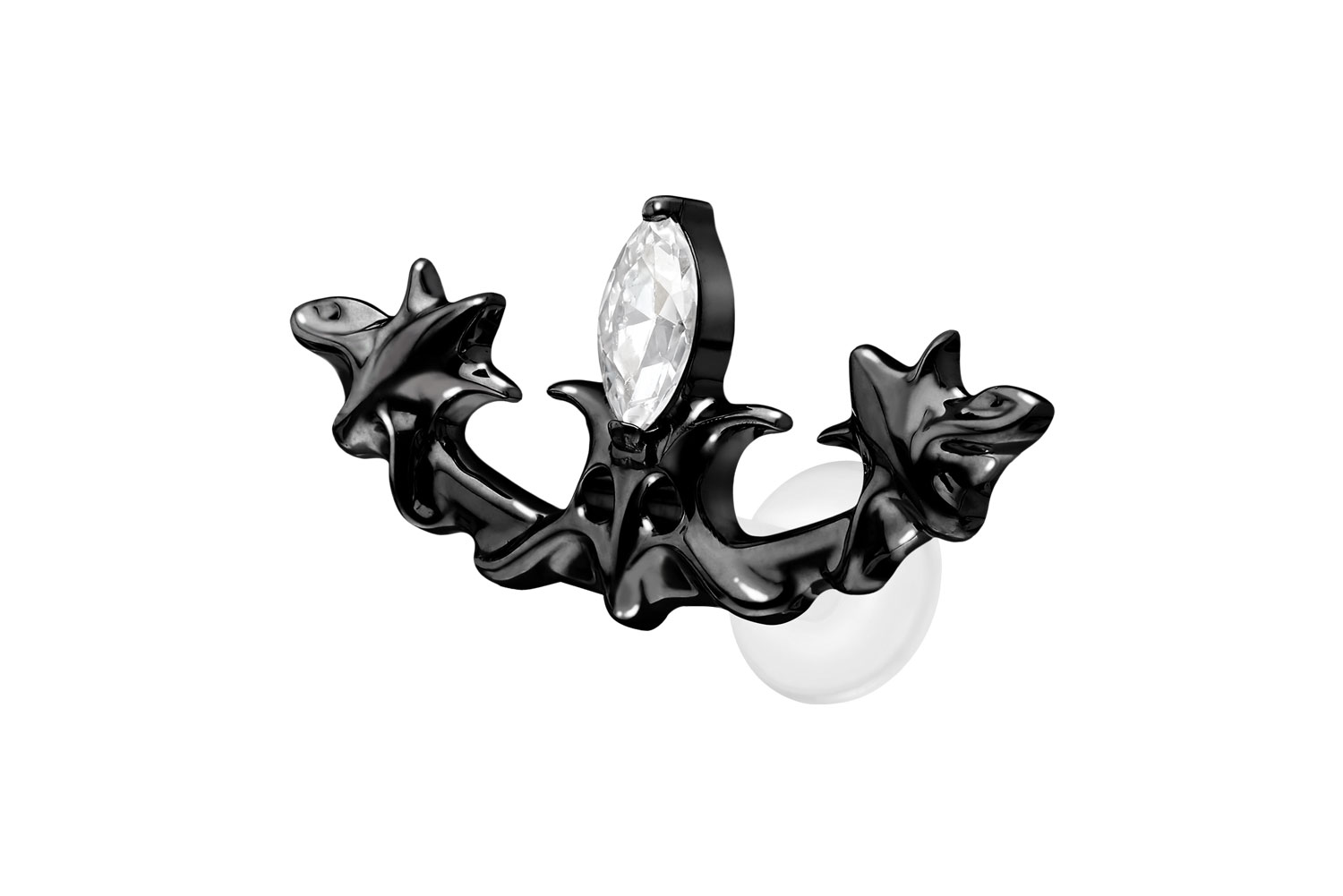 PTFE Labret Piercing mit Innengewinde + Titan-Aufsatz GOTISCHES DESIGN